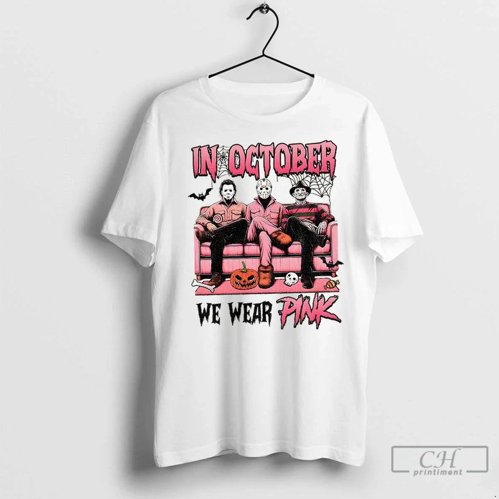 Michael Myers Jason Voorhees Freddy Krueger Spooky - Adult & Kids T-Shirts, Sweatshirts & Hoodies apparel design preview 1