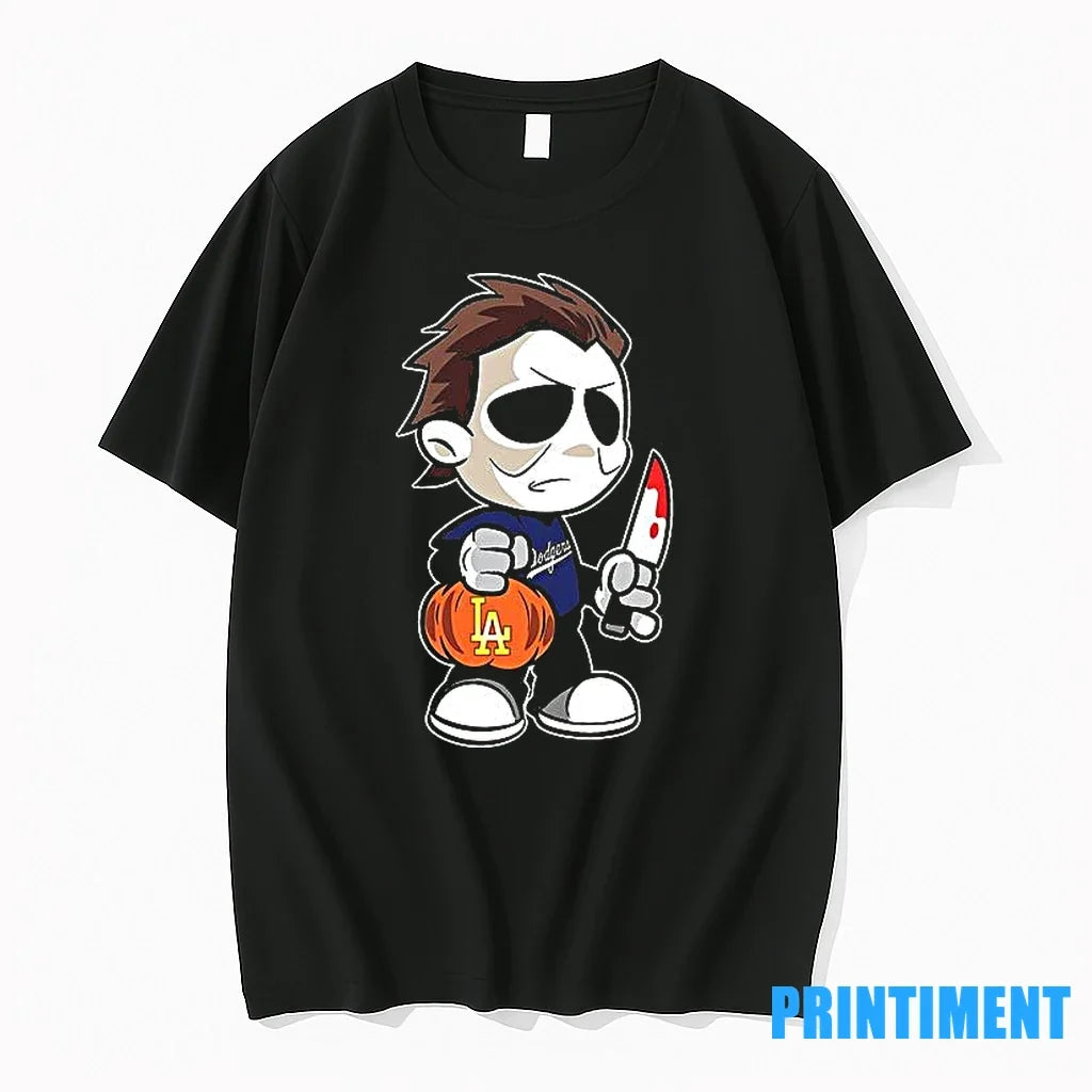 Michael Myers Los Angeles Dodgers Halloween Sweater - Adult & Kids T-Shirts, Sweatshirts & Hoodies apparel design preview 1