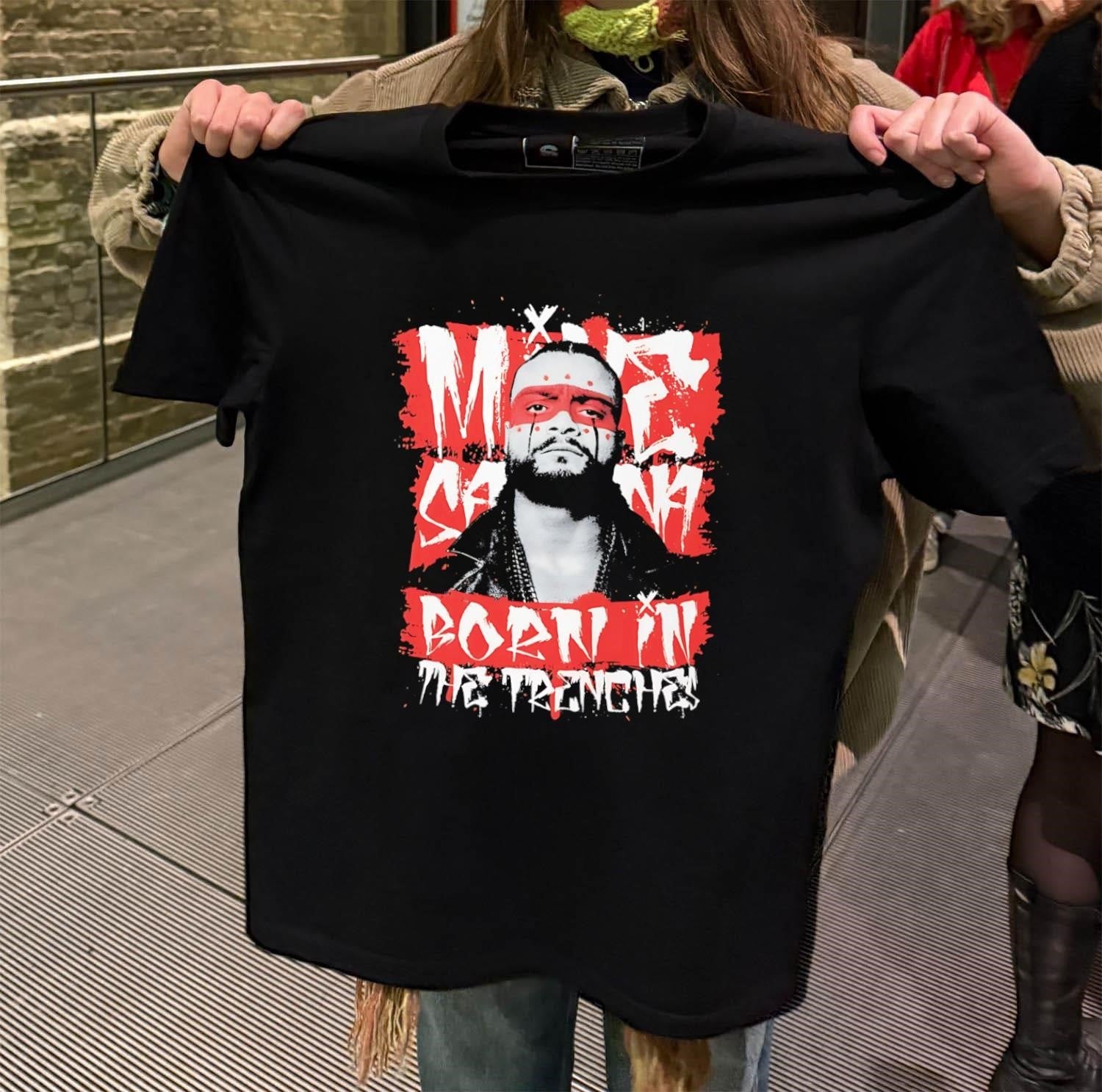 Mike Santana Born in the Trenches Face Paint - Adult & Kids T-Shirts, Sweatshirts & Hoodies apparel design preview 2