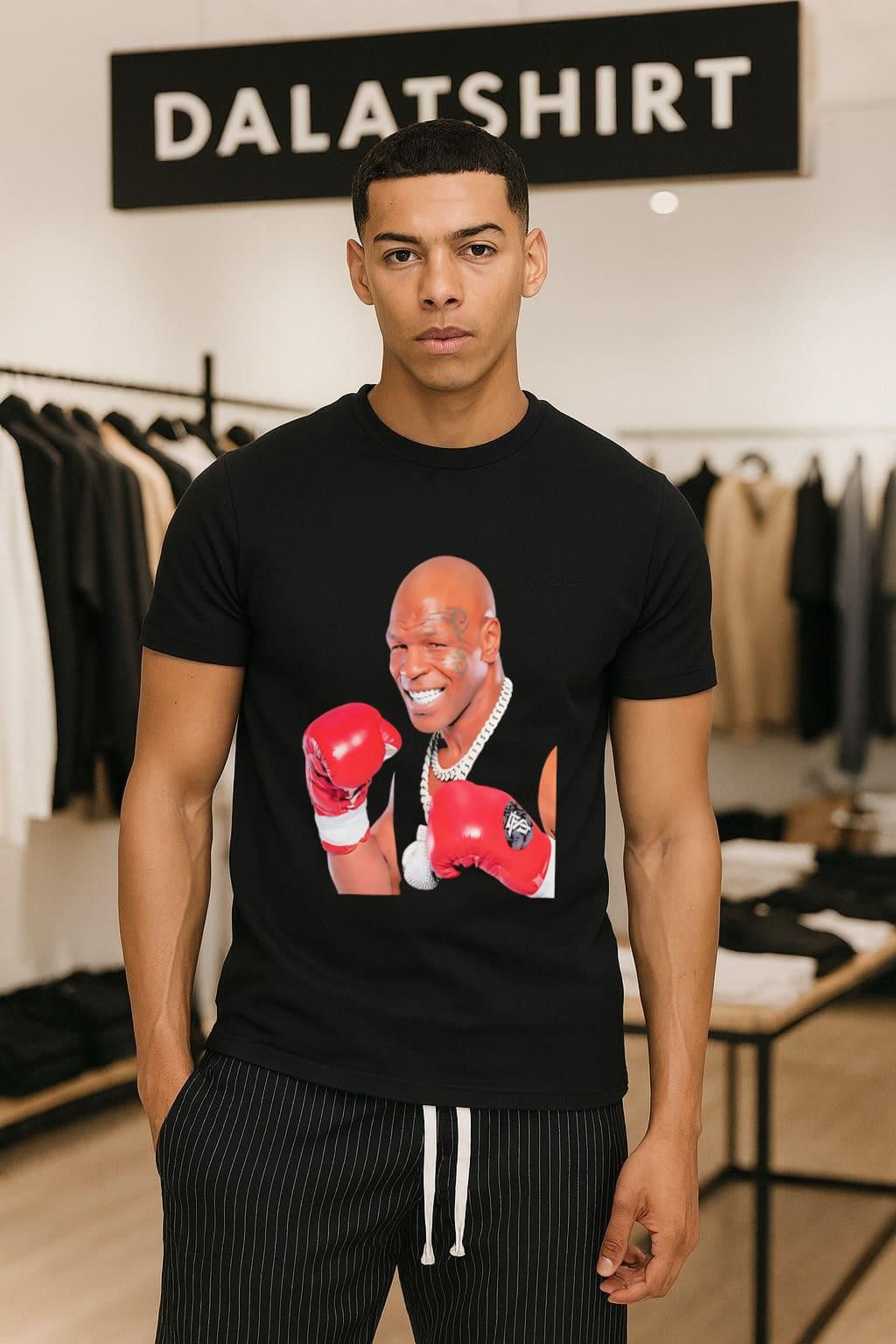 Mike Tyson Iron Boxing Gloves Diamond Chain - Adult & Kids T-Shirts, Sweatshirts & Hoodies apparel design preview 1