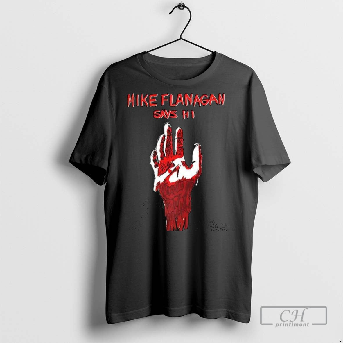 Mike Flanagan Says Hi Mangled Hand - Adult & Kids T-Shirts, Sweatshirts & Hoodies apparel design preview 1