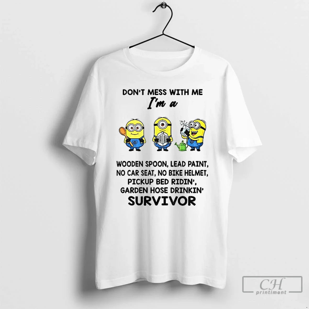 Minion Dont Mess With Me Im A Wooden Spoon Lead Paint - Adult & Kids T-Shirts, Sweatshirts & Hoodies apparel design preview 1