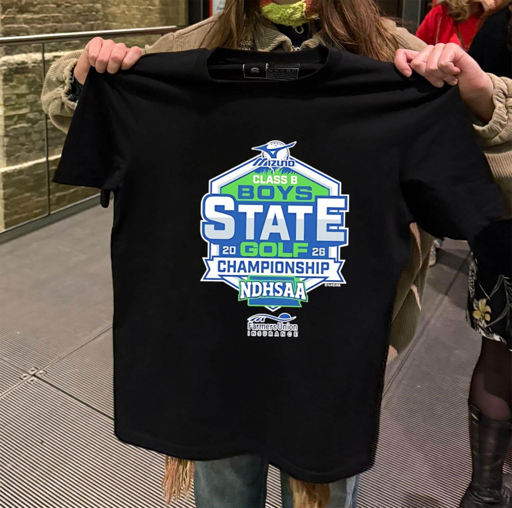 Mizuno NDHSAA Class B Boys State Golf Championship - Adult & Kids T-Shirts, Sweatshirts & Hoodies apparel design preview 2