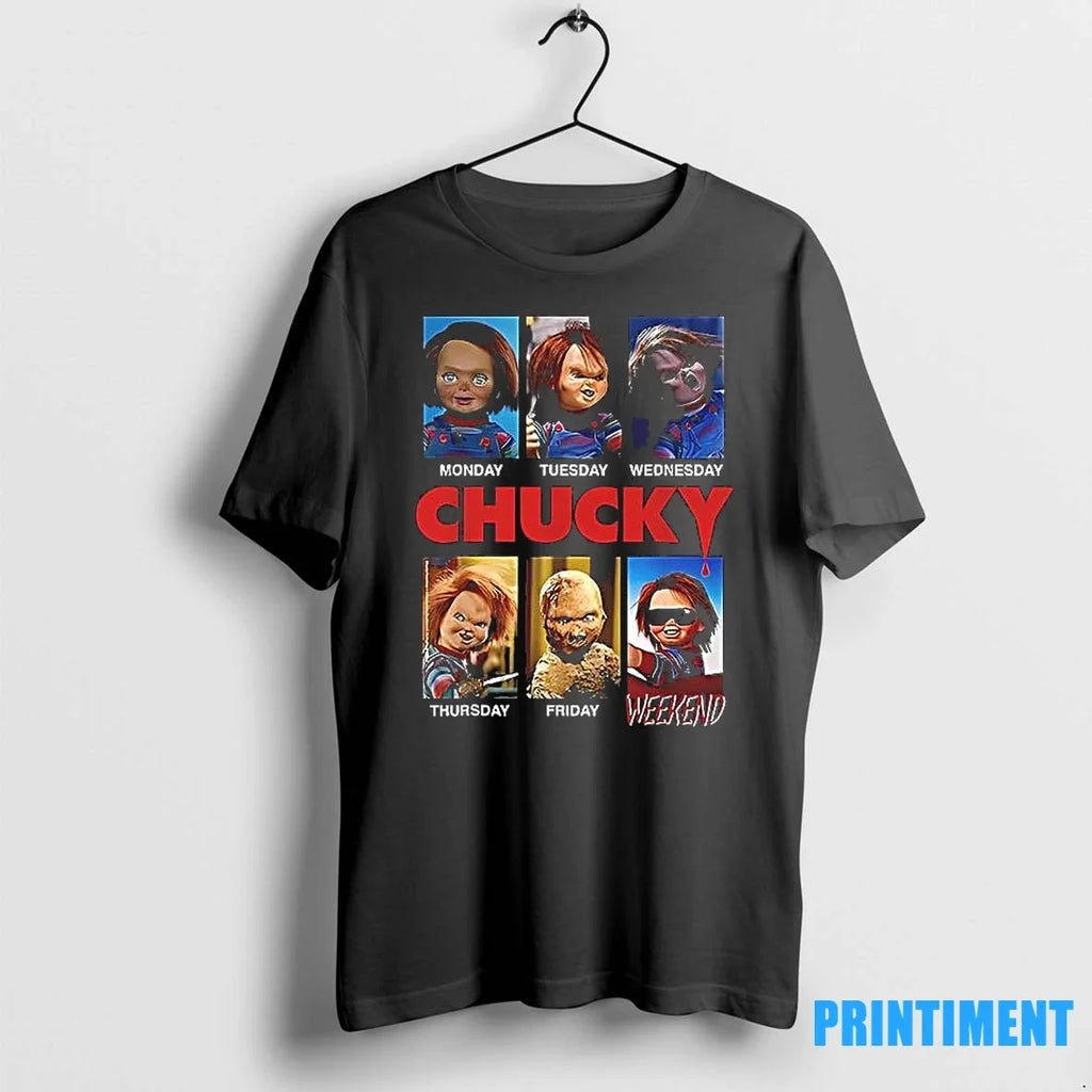 Monday Tuesday Thursday Friday Weekend Chucky Doll - Adult & Kids T-Shirts, Sweatshirts & Hoodies apparel design preview 1