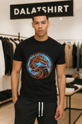 Mortal Kombat Dragon Logo Blue Fire Circle Graphic - Adult & Kids T-Shirts, Sweatshirts & Hoodies apparel design preview 1