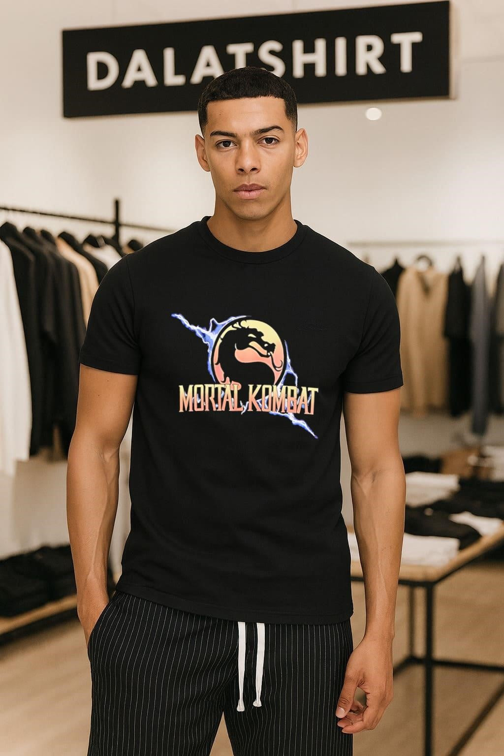 Mortal Kombat Dragon Logo Lightning - Adult & Kids T-Shirts, Sweatshirts & Hoodies apparel design preview 1