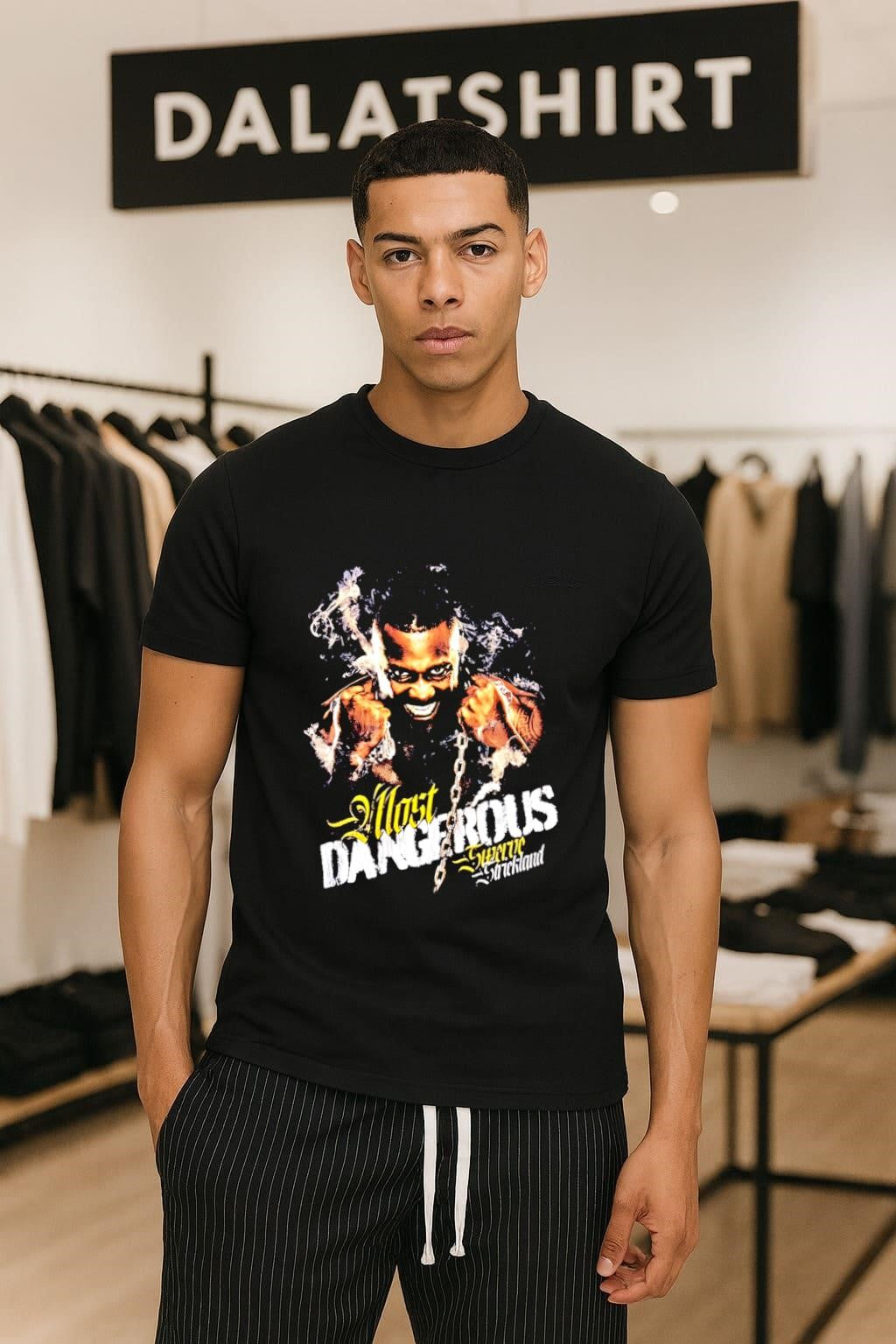 Most Dangerous Swerve Strickland Wrestler Portrait - Adult & Kids T-Shirts, Sweatshirts & Hoodies apparel design preview 1