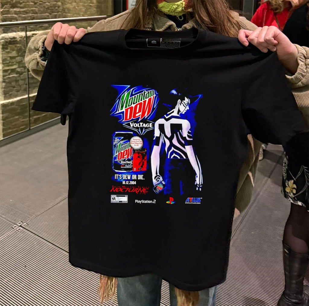 Mountain Dew Voltage Shin Megami Tensei Nocturne - Adult & Kids T-Shirts, Sweatshirts & Hoodies apparel design preview 2