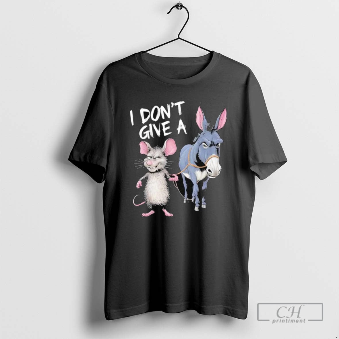 Mouse And Donkey I Dont Give A - Adult & Kids T-Shirts, Sweatshirts & Hoodies apparel design preview 1