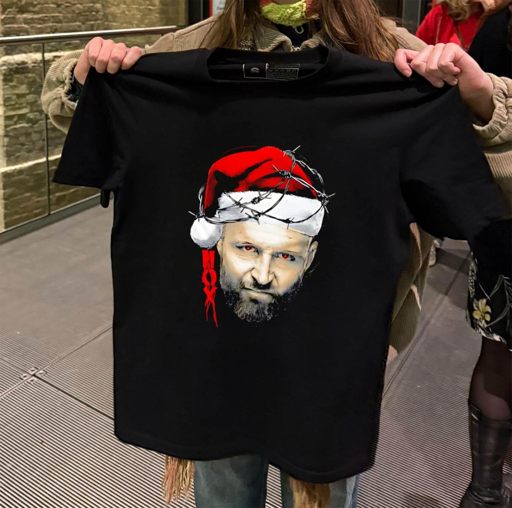 Mox Barbed Wire Santa Hat Jon Moxley Portrait - Adult & Kids T-Shirts, Sweatshirts & Hoodies apparel design preview 2