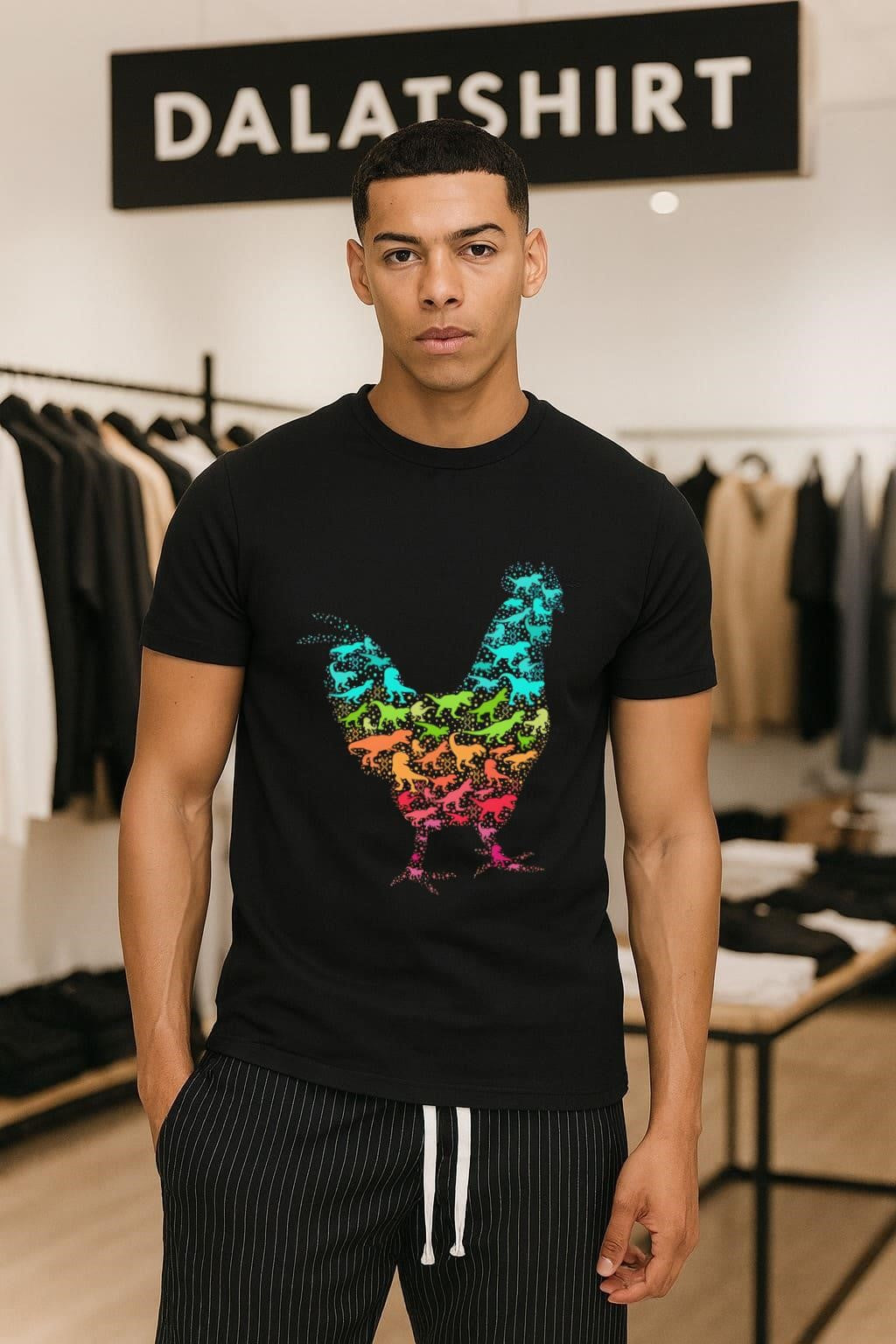 Mr. T-Rex Remember Whor You Are Chicken - Adult & Kids T-Shirts, Sweatshirts & Hoodies apparel design preview 1