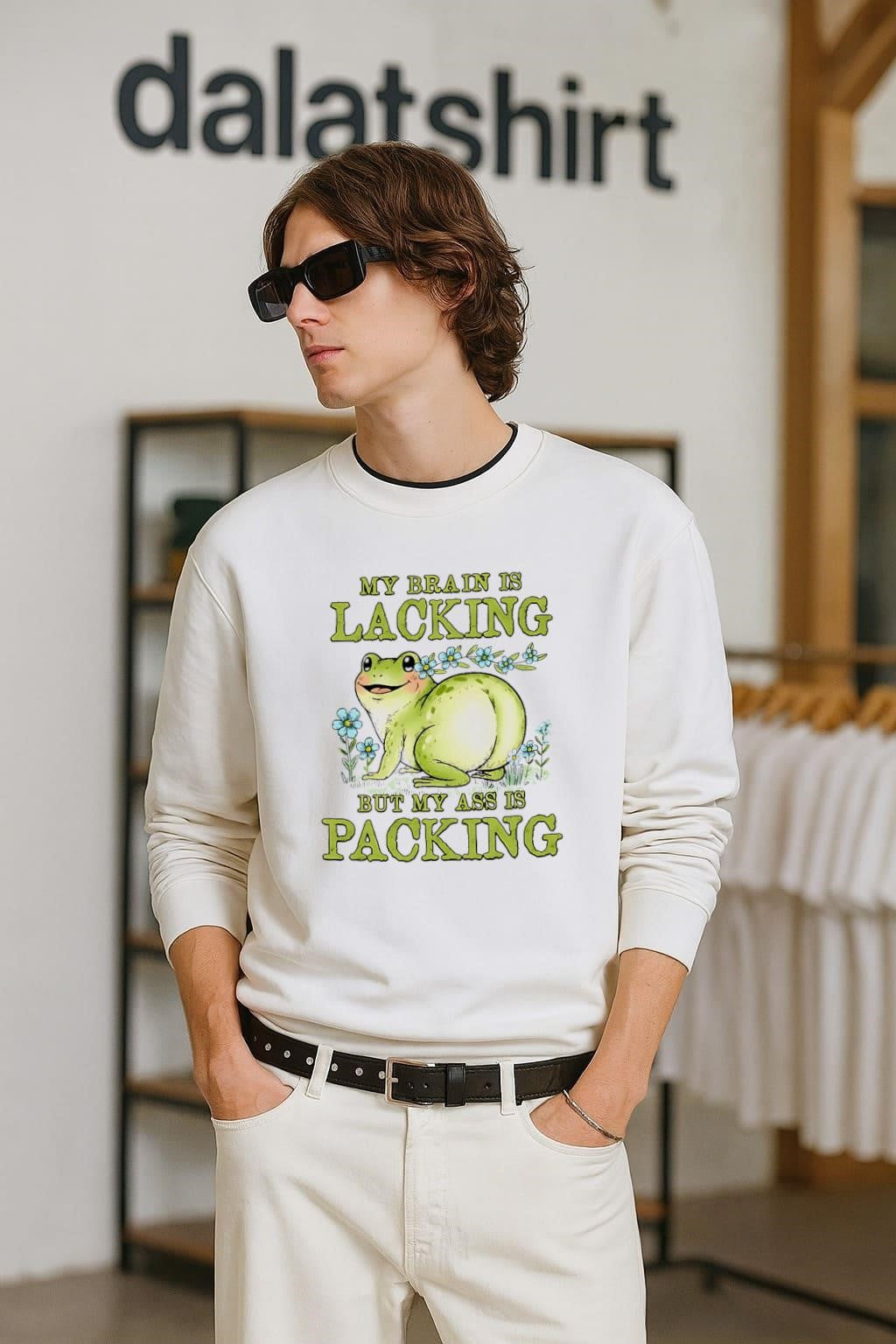 My Brain Is Lacking But Ass Packing Frog - Adult & Kids T-Shirts, Sweatshirts & Hoodies apparel design preview 2