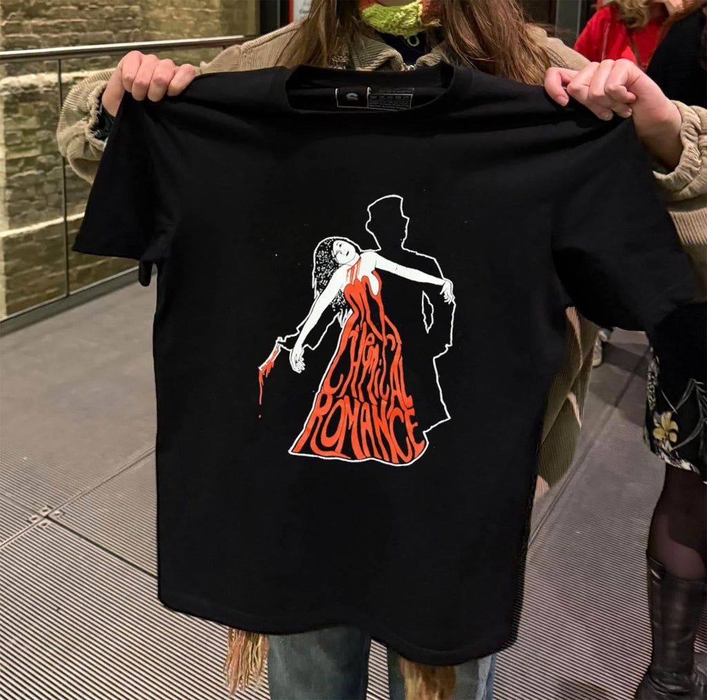 My Chemical Romance Woman in Red Dress with Knife - Adult & Kids T-Shirts, Sweatshirts & Hoodies apparel design preview 2