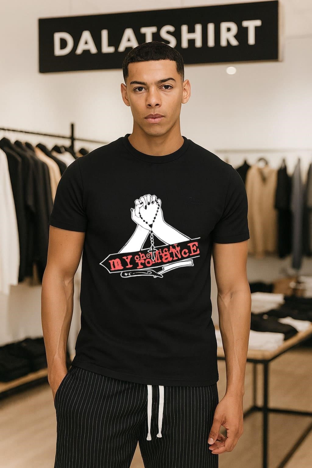 My Chemical Romance praying hands rosary and razor - Adult & Kids T-Shirts, Sweatshirts & Hoodies apparel design preview 1