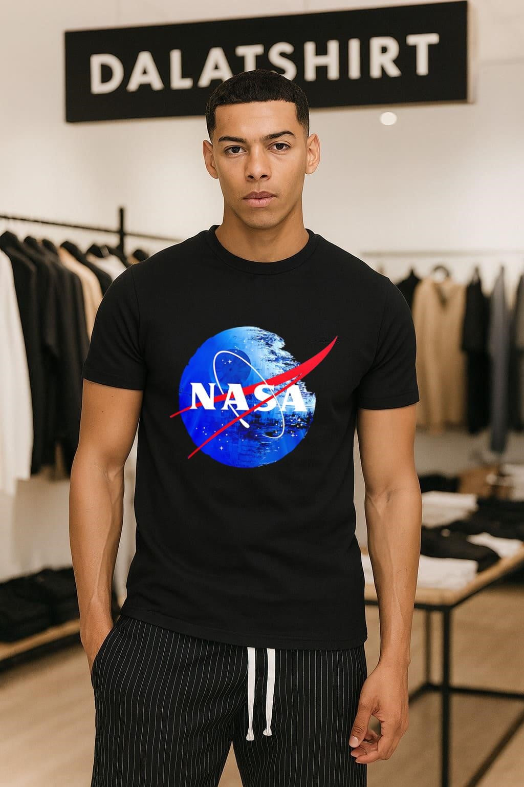 NASA logo on Death Star space station - Adult & Kids T-Shirts, Sweatshirts & Hoodies apparel design preview 1