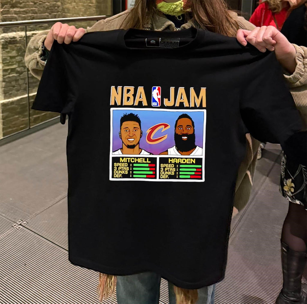 NBA Jam Cleveland Cavaliers Mitchell and Harden - Adult & Kids T-Shirts, Sweatshirts & Hoodies apparel design preview 2