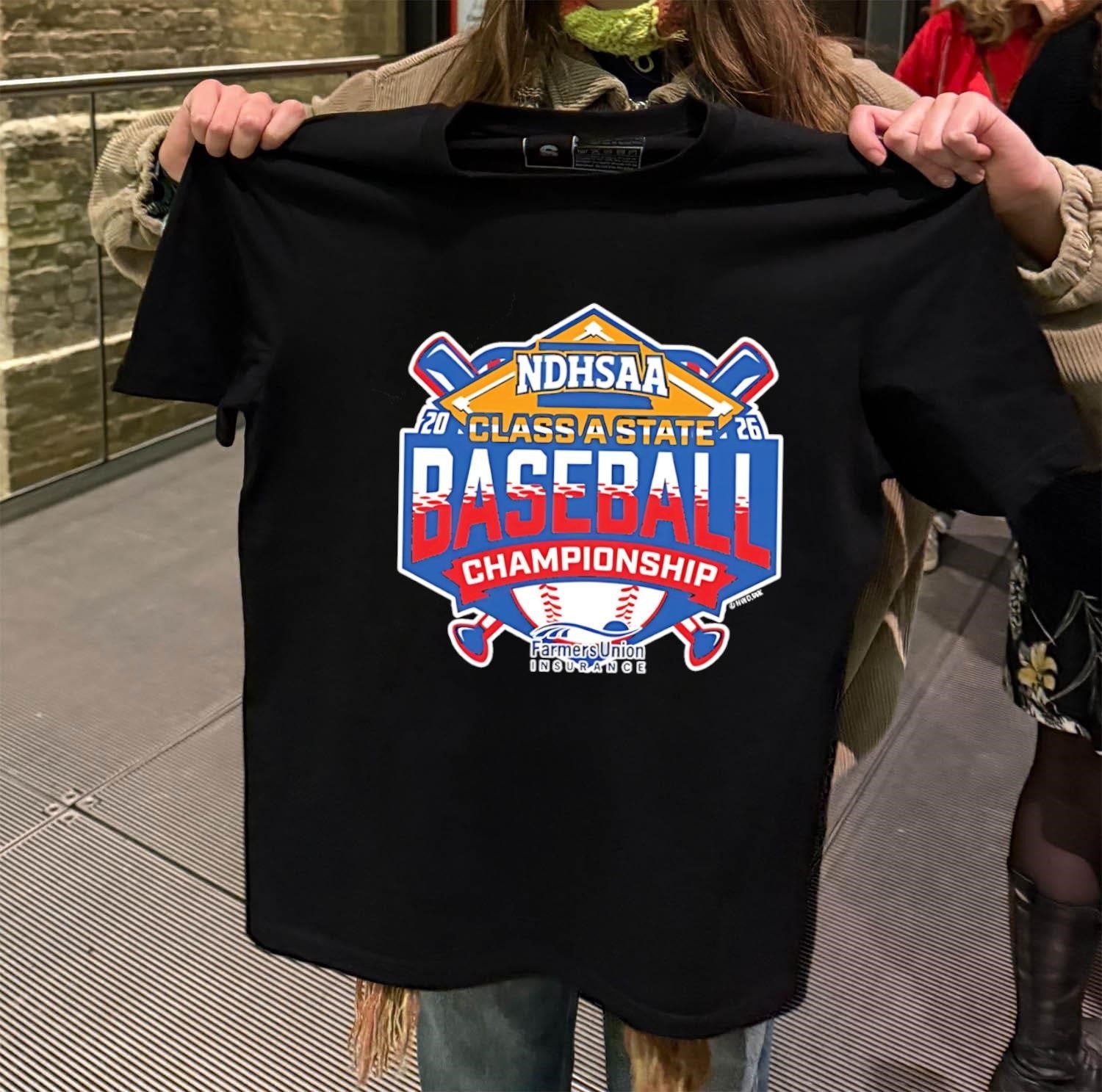 NDHSAA 2026 Class A State Baseball Championship - Adult & Kids T-Shirts, Sweatshirts & Hoodies apparel design preview 2