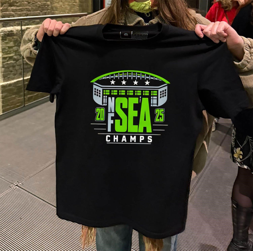 NFC West SEA Seattle 2025 Champions Stadium Stars - Adult & Kids T-Shirts, Sweatshirts & Hoodies apparel design preview 2