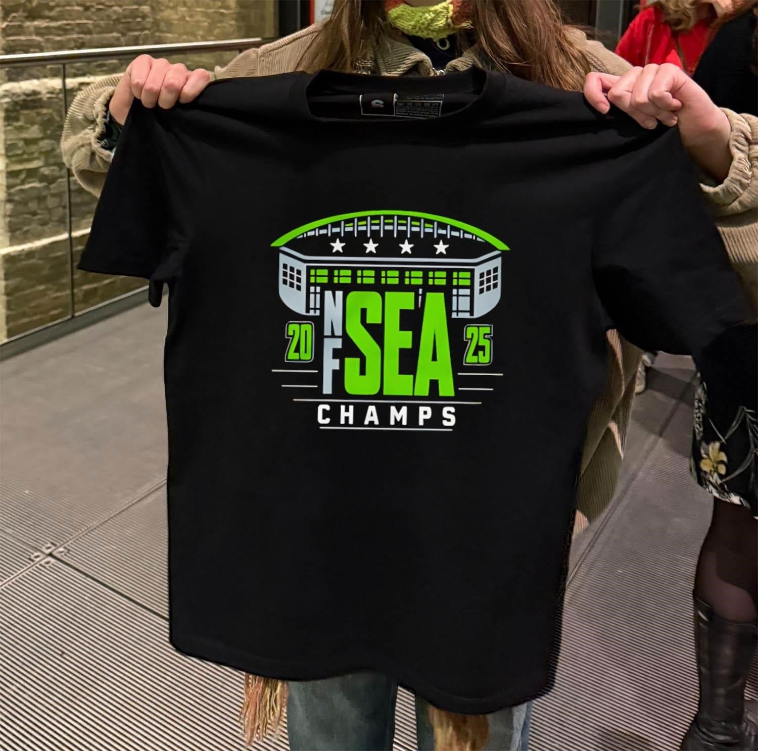 NFC West SEA Seattle 2025 Champions Stadium Stars - Adult & Kids T-Shirts, Sweatshirts & Hoodies apparel design preview 2