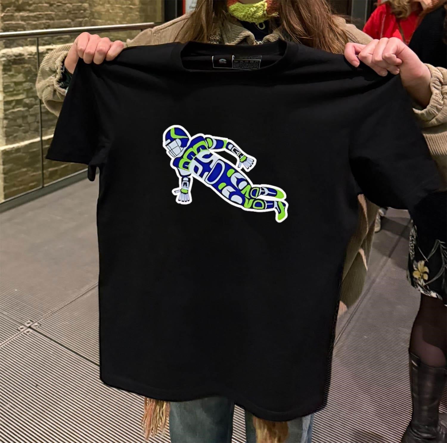 Native American Formline Art Football Player Action - Adult & Kids T-Shirts, Sweatshirts & Hoodies apparel design preview 2
