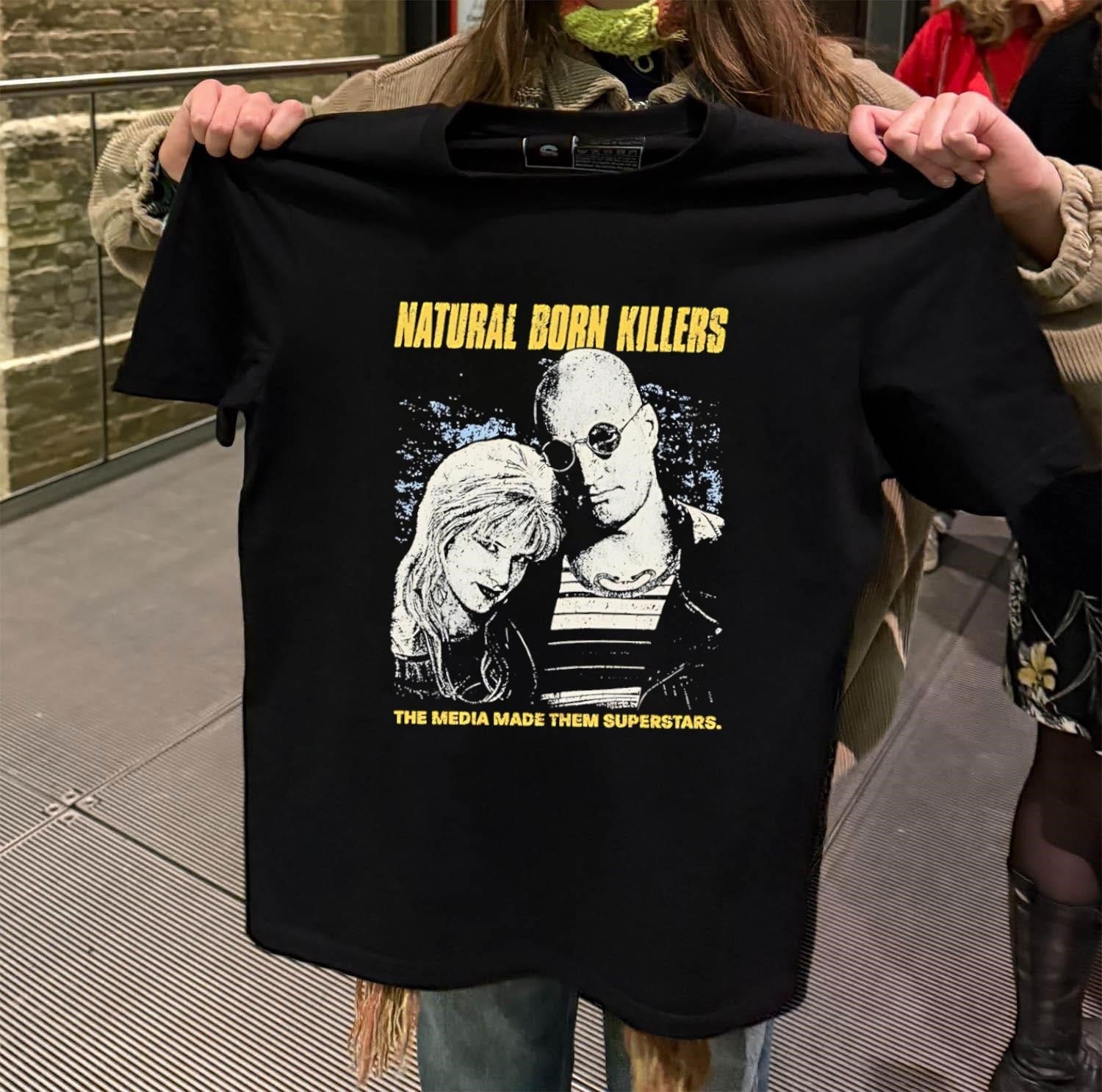 Natural Born Killers The Media Made Them Superstars - Adult & Kids T-Shirts, Sweatshirts & Hoodies apparel design preview 2