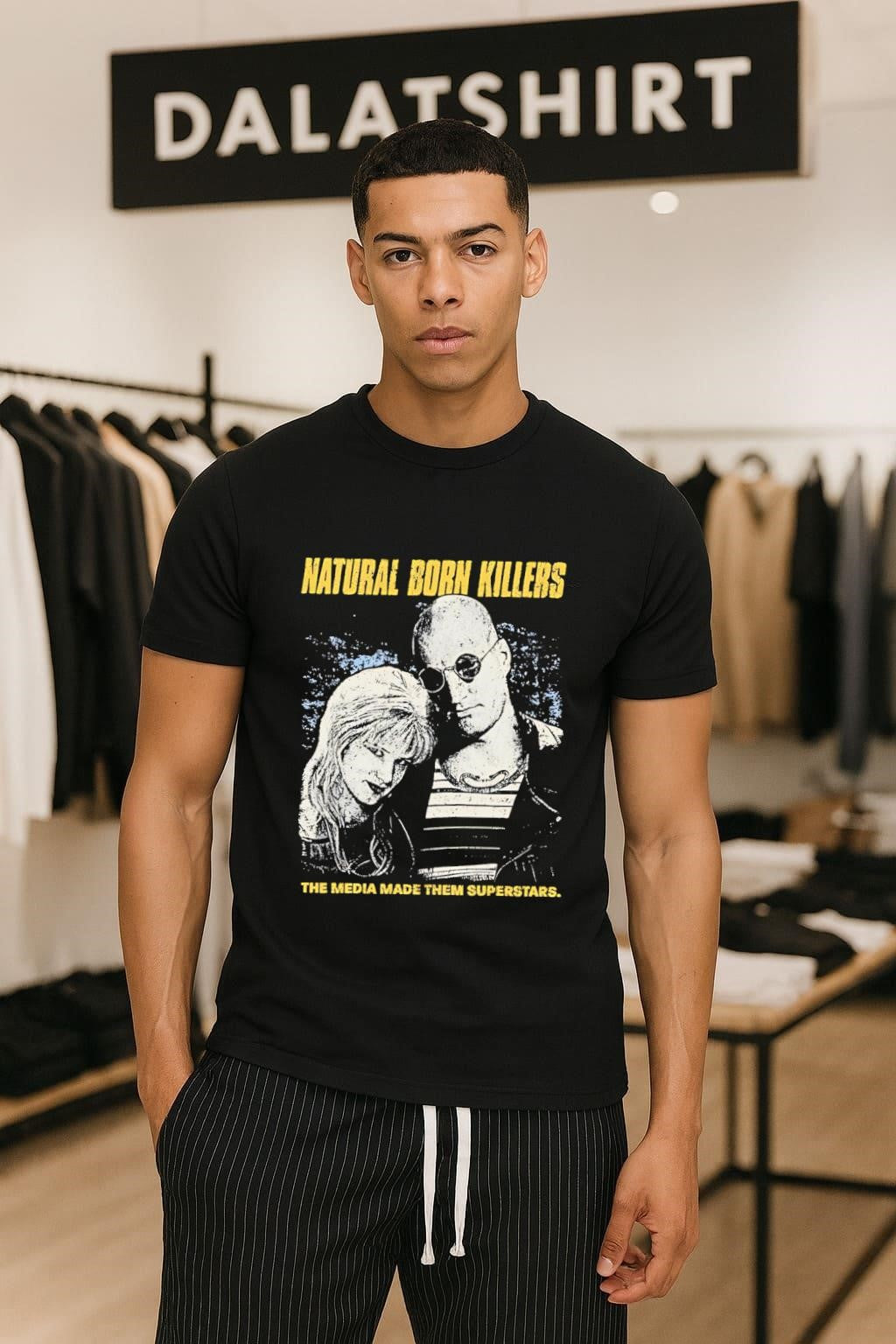 Natural Born Killers The Media Made Them Superstars - Adult & Kids T-Shirts, Sweatshirts & Hoodies apparel design preview 1