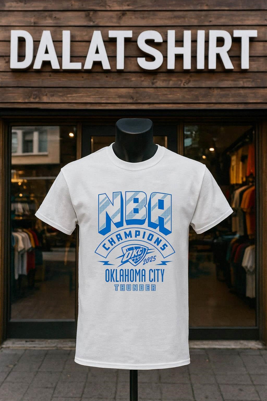 Nba Champions 2025 Oklahoma City Thunder Blue Grid - Adult & Kids T-Shirts, Sweatshirts & Hoodies apparel design preview 1