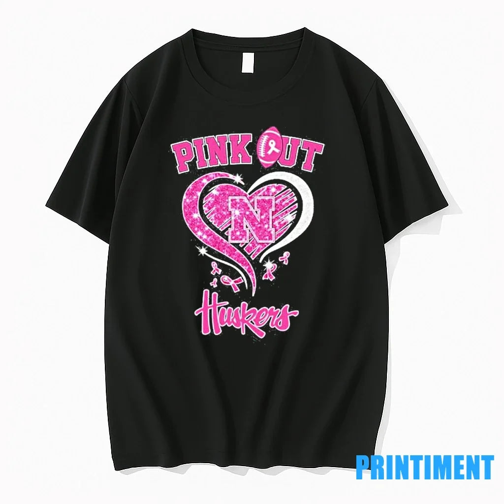 Nebraska Cornhuskers Pink Out Breast Cancer Sweater - Adult & Kids T-Shirts, Sweatshirts & Hoodies apparel design preview 1