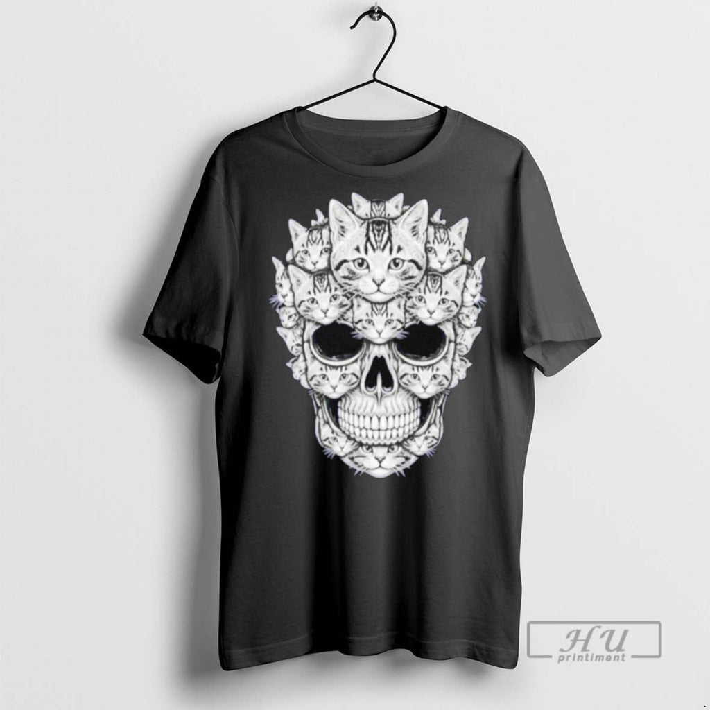 New A Skull But Its Cats Kitty Skeleton Halloween Cat - Adult & Kids T-Shirts, Sweatshirts & Hoodies apparel design preview 1
