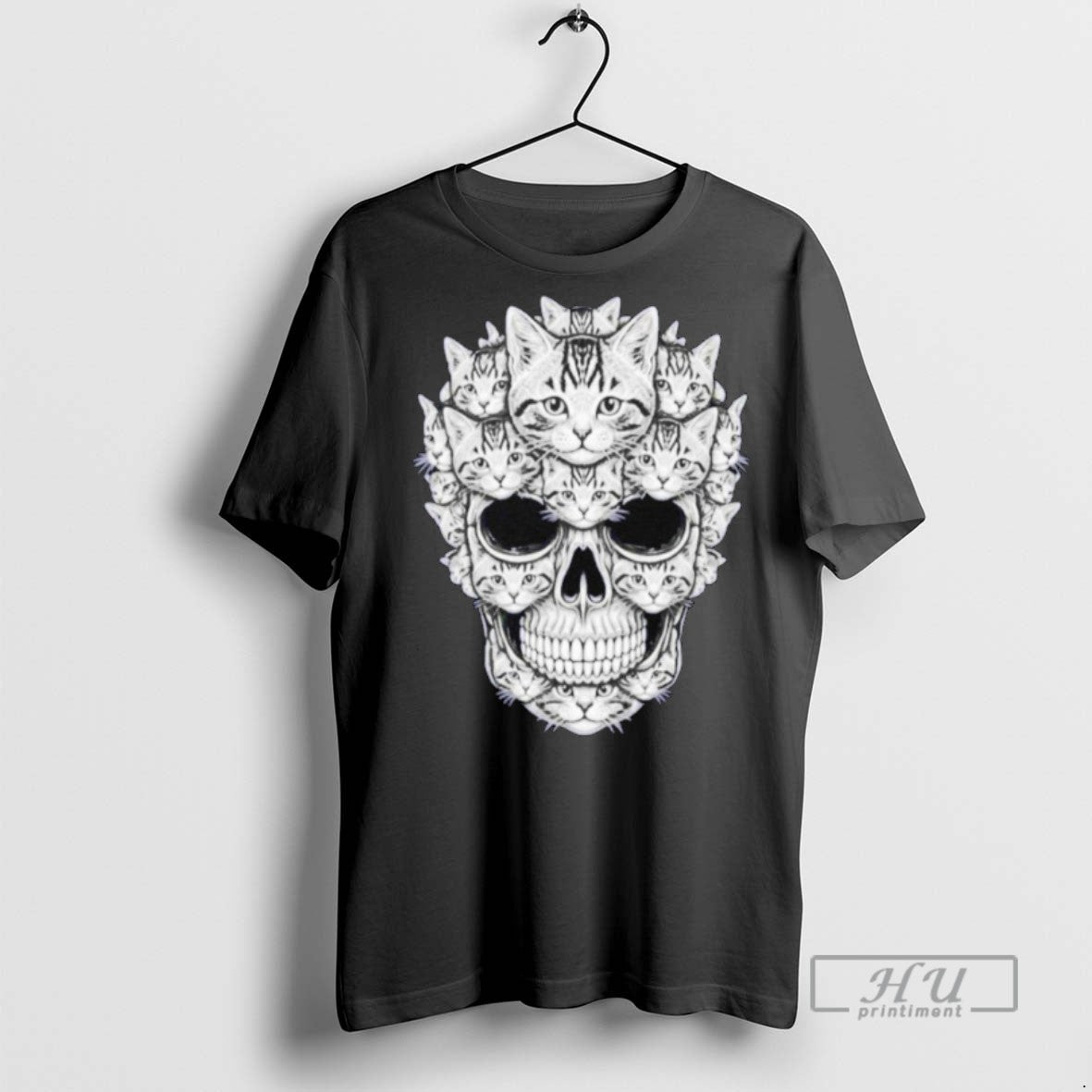 New A Skull But Its Cats Kitty Skeleton Halloween Cat - Adult & Kids T-Shirts, Sweatshirts & Hoodies apparel design preview 1