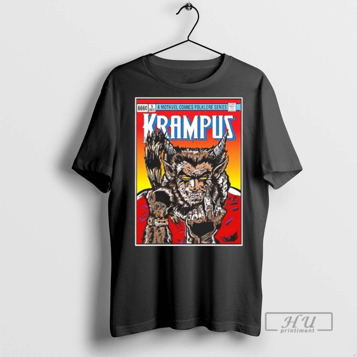 New A Mothvel Comics Folklore Series Krampus - Adult & Kids T-Shirts, Sweatshirts & Hoodies apparel design preview 1