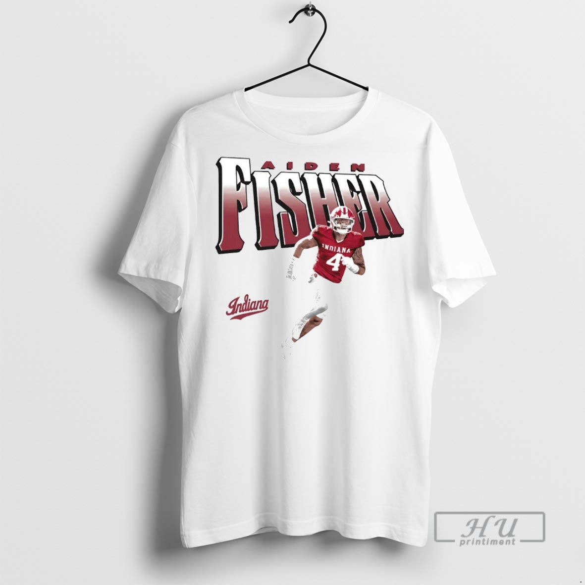 New Aiden Fisher Illustrated Running Indiana Football - Adult & Kids T-Shirts, Sweatshirts & Hoodies apparel design preview 1