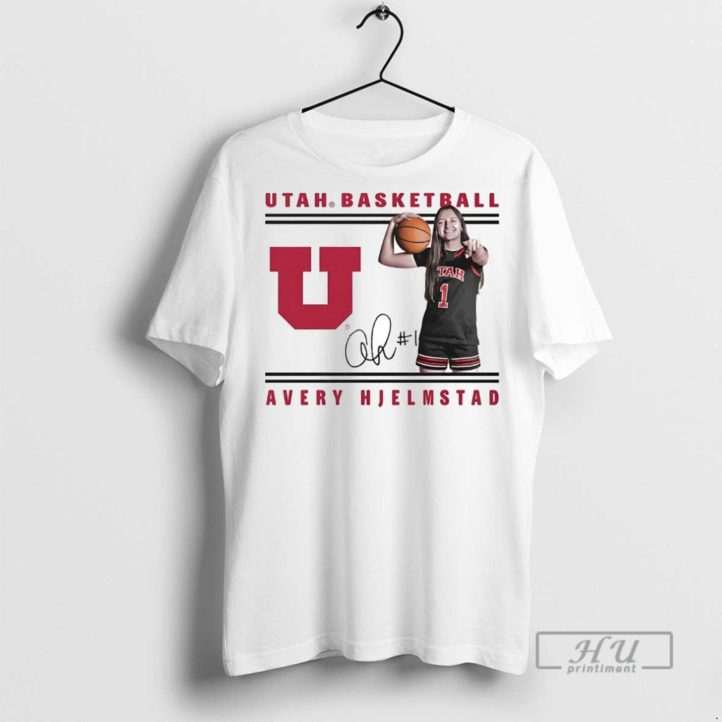 New Avery Hjelmstad Illustrated Smile Utah Basketball - Adult & Kids T-Shirts, Sweatshirts & Hoodies apparel design preview 1