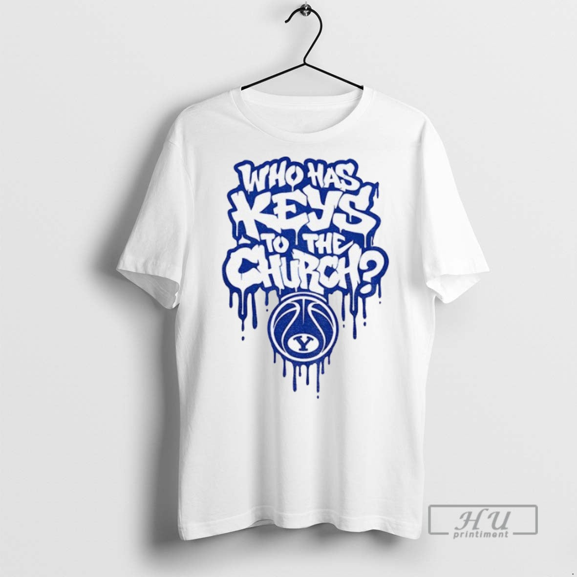 New Byu Cougars Basketball Who Has Keys To The Church - Adult & Kids T-Shirts, Sweatshirts & Hoodies apparel design preview 1