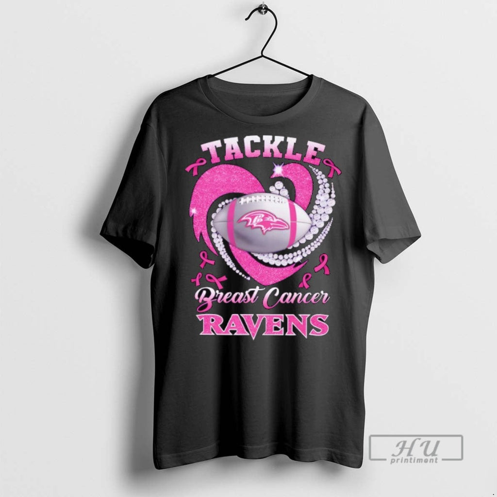 New Baltimore Ravens Breast Cancer Awareness Tackle - Adult & Kids T-Shirts, Sweatshirts & Hoodies apparel design preview 1
