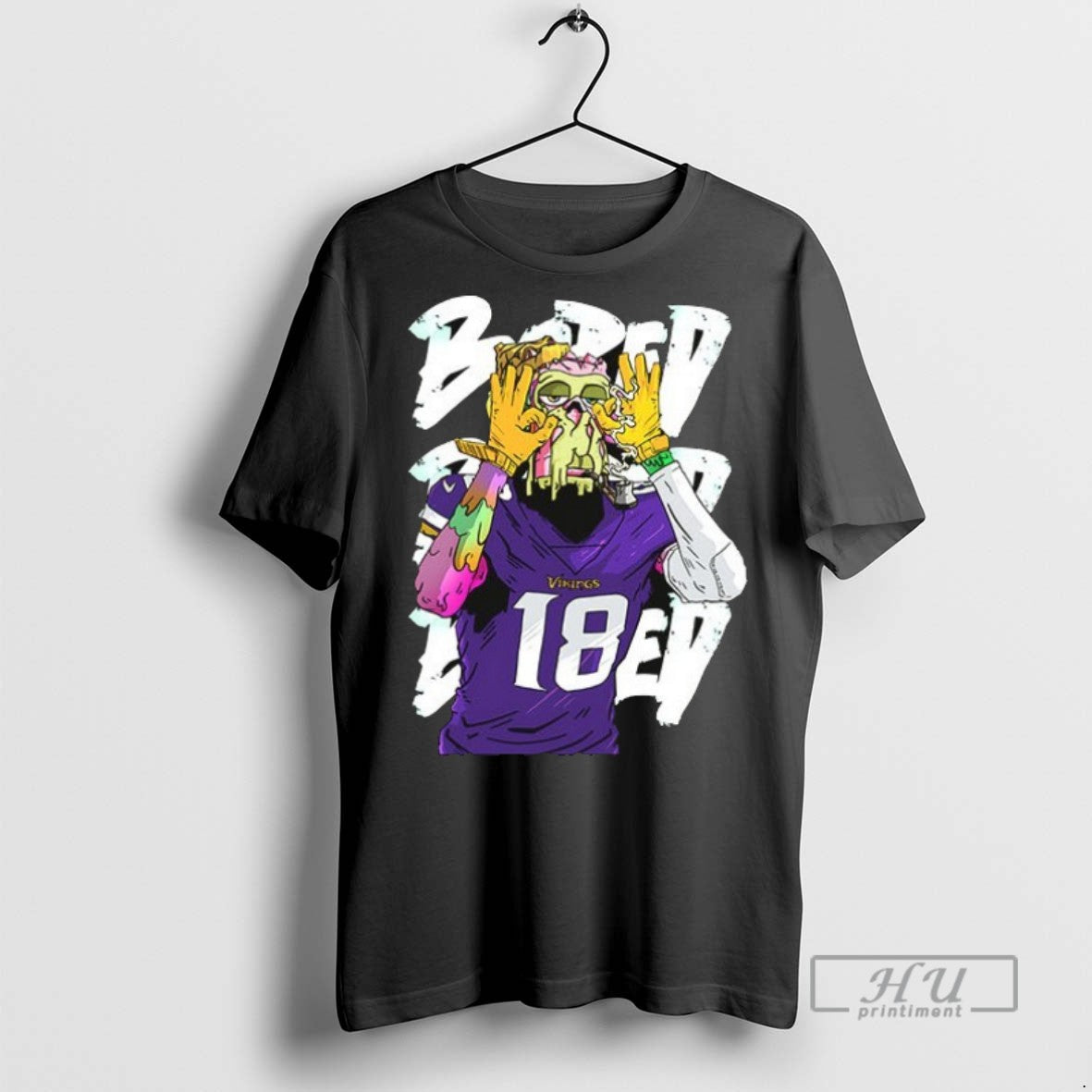 New Bored Justin Jefferson Minnesota Vikings Style - Adult & Kids T-Shirts, Sweatshirts & Hoodies apparel design preview 1