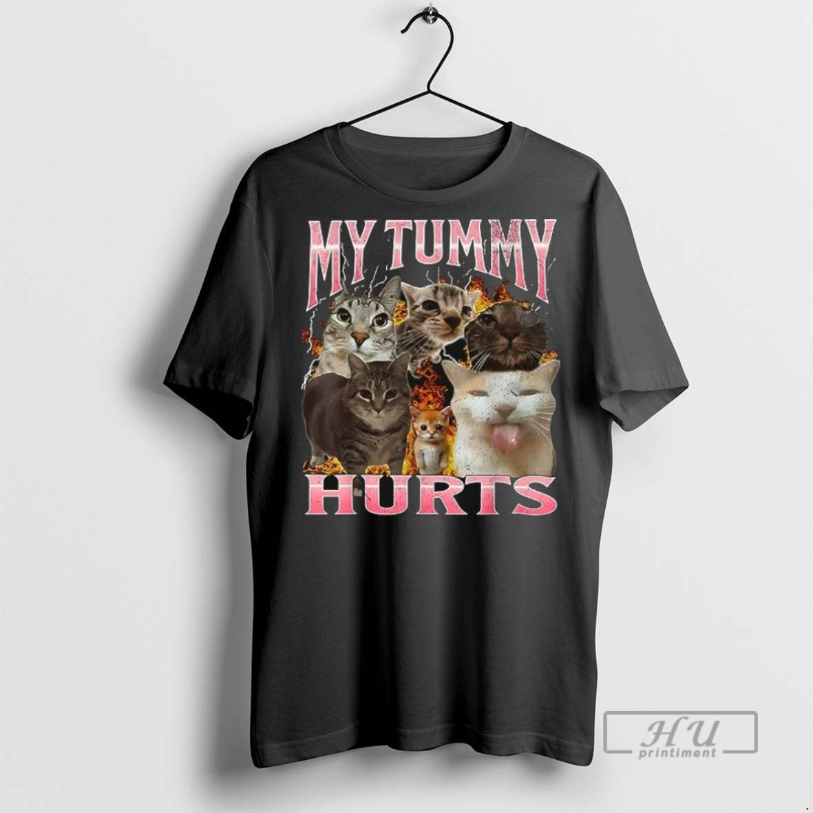 New Cats My Tummy Hurts Fire Ceramic And Classic Dad - Adult & Kids T-Shirts, Sweatshirts & Hoodies apparel design preview 1