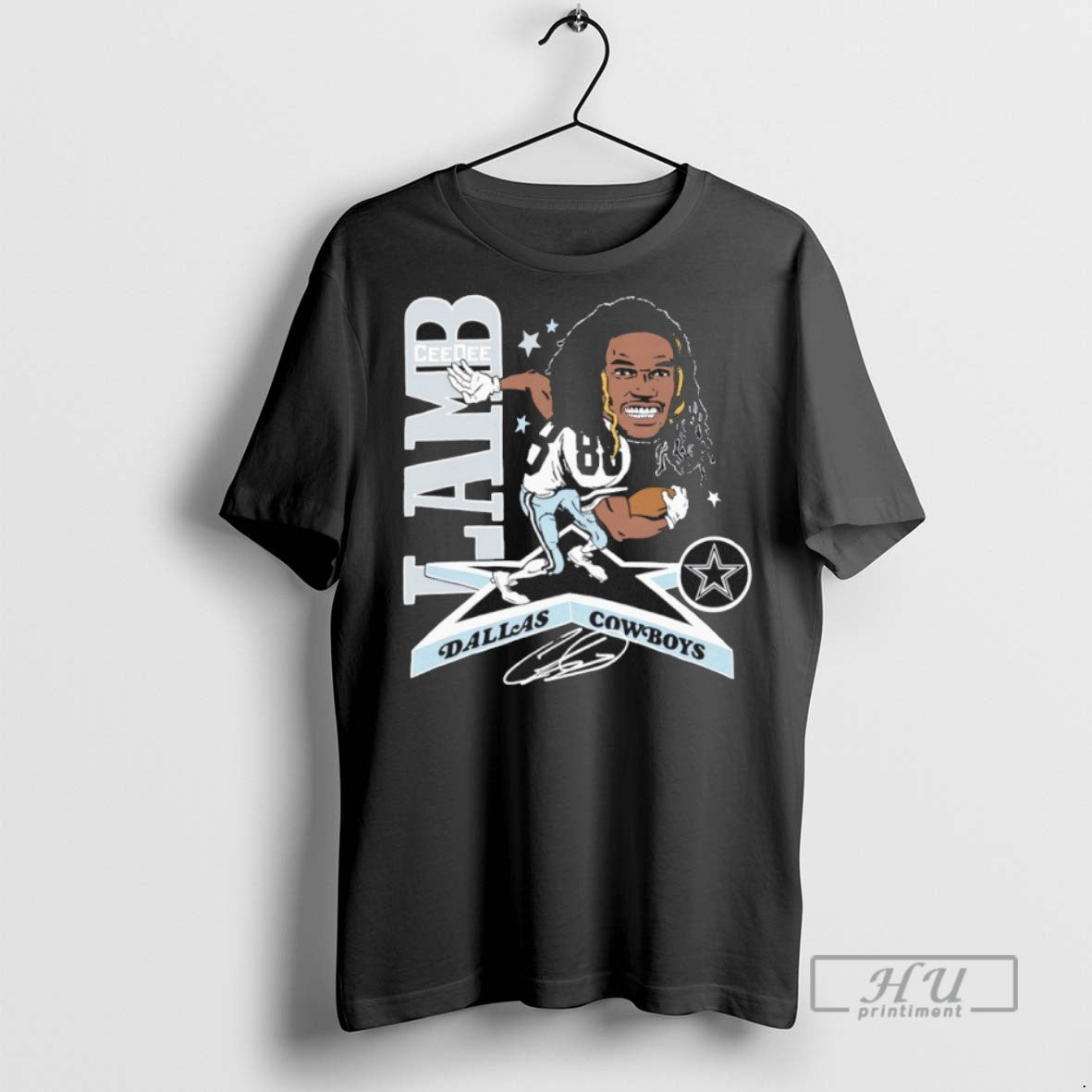 New Ceedee Lamb Dallas Cowboys Signature Caricature - Adult & Kids T-Shirts, Sweatshirts & Hoodies apparel design preview 1