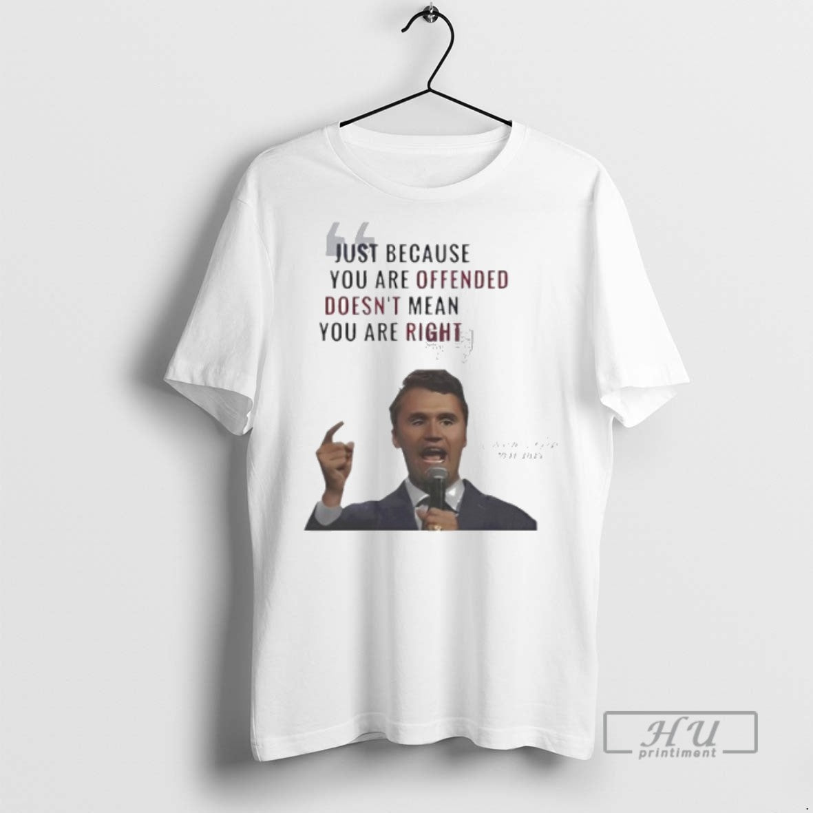 New Charlie Kirk Just Because You Are Offended Doesnt - Adult & Kids T-Shirts, Sweatshirts & Hoodies apparel design preview 1