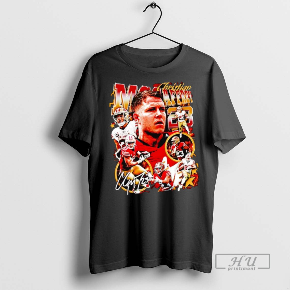 New Christian Mccaffrey Picture Collage 49ers - Adult & Kids T-Shirts, Sweatshirts & Hoodies apparel design preview 1