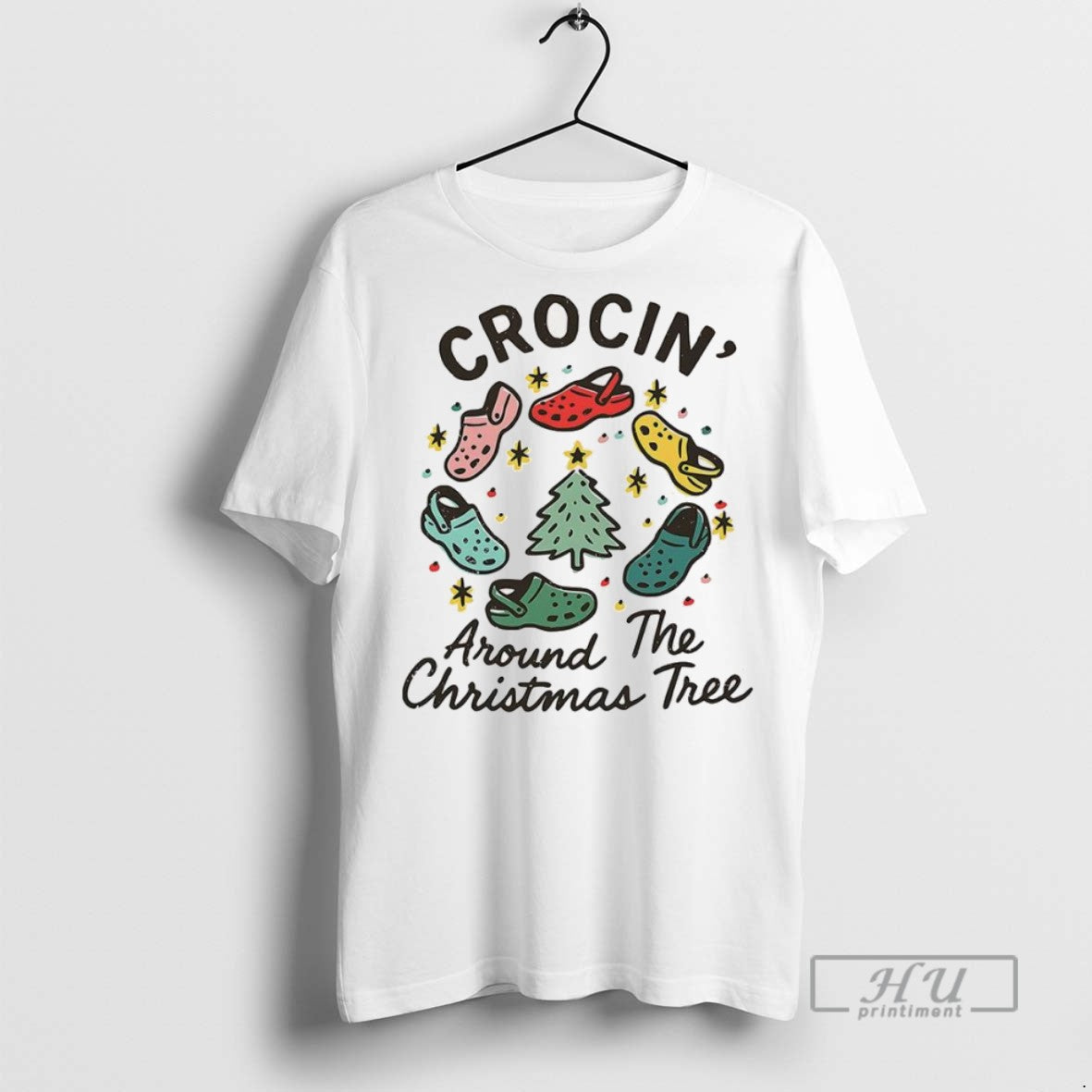New Crocs Crocin Around The Christmas Tree Funny - Adult & Kids T-Shirts, Sweatshirts & Hoodies apparel design preview 1