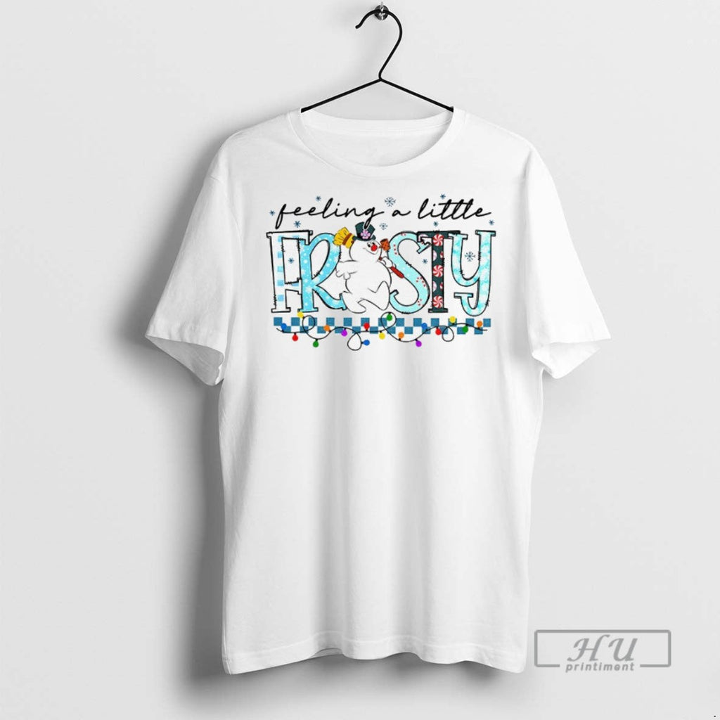 New Cute Snowman Feelin A Little Frosty Merry - Adult & Kids T-Shirts, Sweatshirts & Hoodies apparel design preview 1