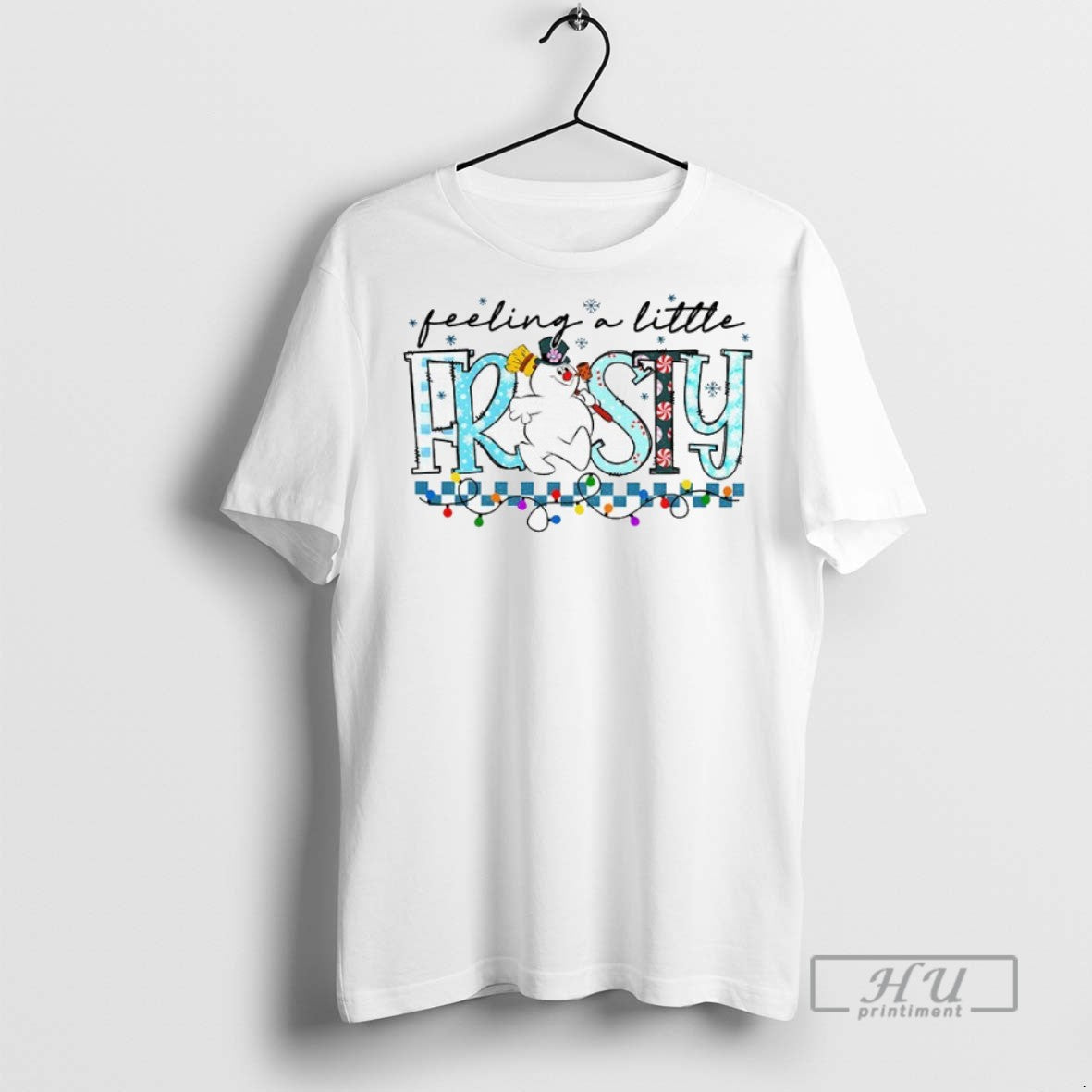 New Cute Snowman Feelin A Little Frosty Merry - Adult & Kids T-Shirts, Sweatshirts & Hoodies apparel design preview 1