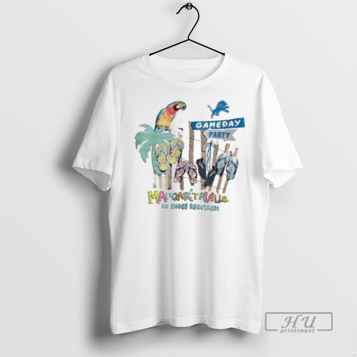 New Detroit Lions Gameday Party Margaritaville No - Adult & Kids T-Shirts, Sweatshirts & Hoodies apparel design preview 1