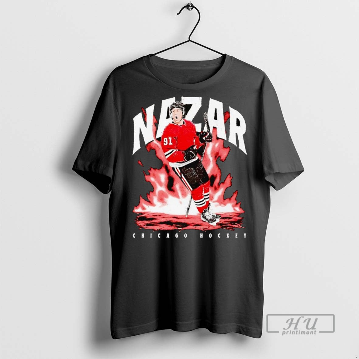 New Frank Nazar Shout Aura Chicago Blackhawks Fire - Adult & Kids T-Shirts, Sweatshirts & Hoodies apparel design preview 1