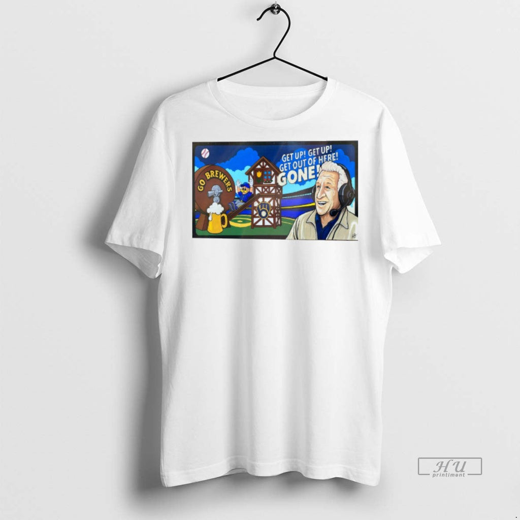 New Get Up Out Of Here Gone Go Milwaukee Brewers - Adult & Kids T-Shirts, Sweatshirts & Hoodies apparel design preview 1