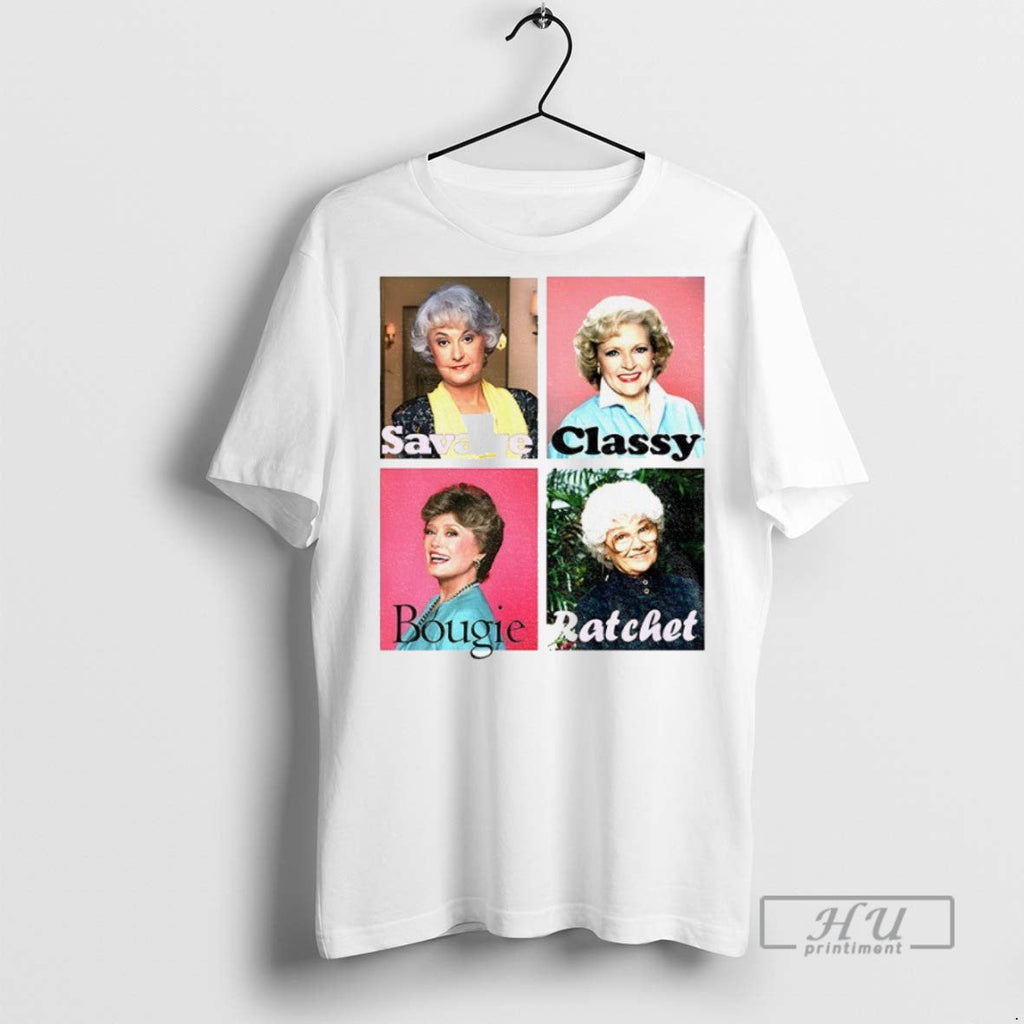 New Golden Warhol Girls Savage Classy Bougie Ratchet - Adult & Kids T-Shirts, Sweatshirts & Hoodies apparel design preview 1