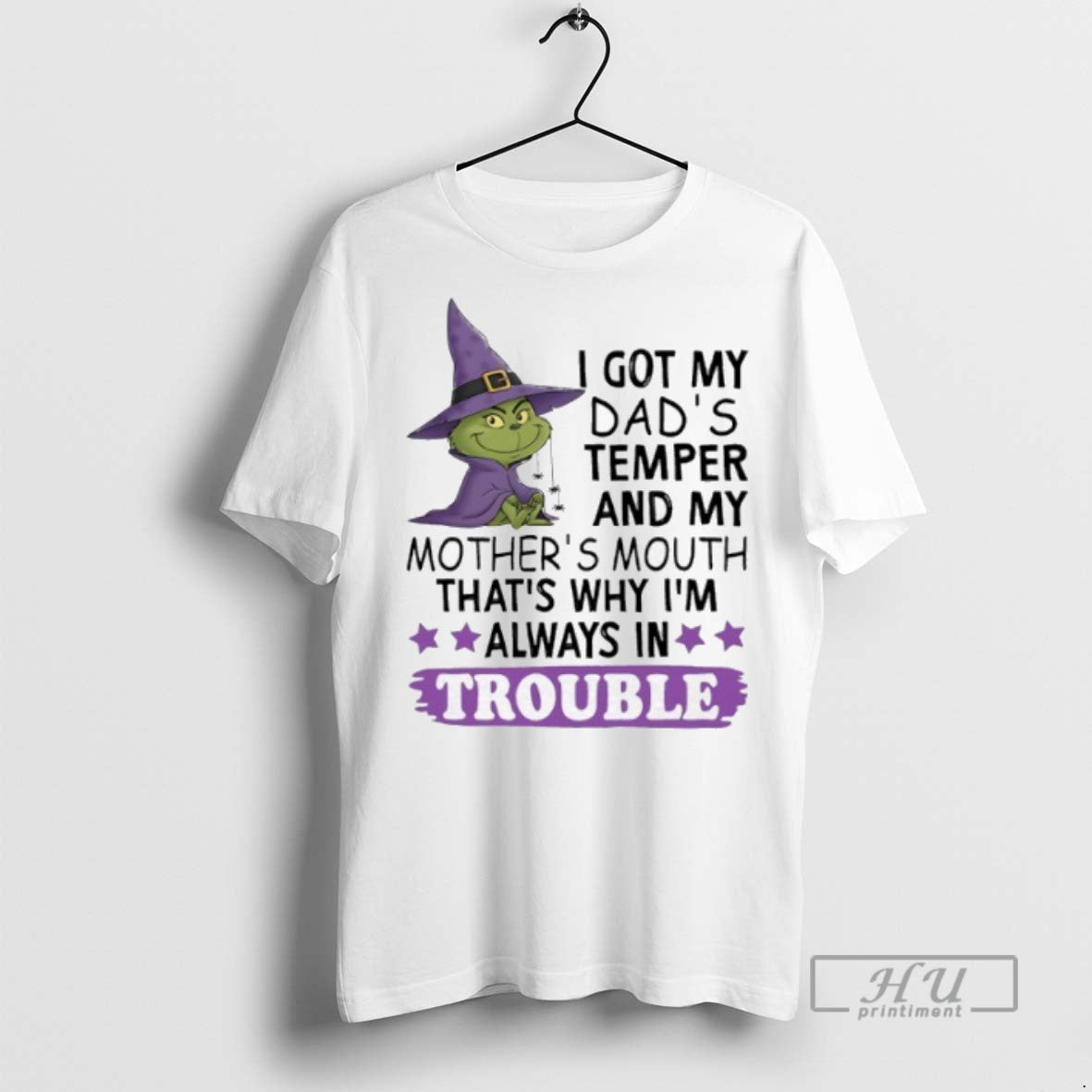 New Grinch I Got My Dads Temper And Mothers Mouth - Adult & Kids T-Shirts, Sweatshirts & Hoodies apparel design preview 1