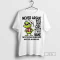 New Grinch Santa Hat Never Argue With A Short Girl - Adult & Kids T-Shirts, Sweatshirts & Hoodies apparel design preview 1