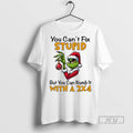 New Grinch Santa Hat You Cant Fix Stupid But Can Numb - Adult & Kids T-Shirts, Sweatshirts & Hoodies apparel design preview 1